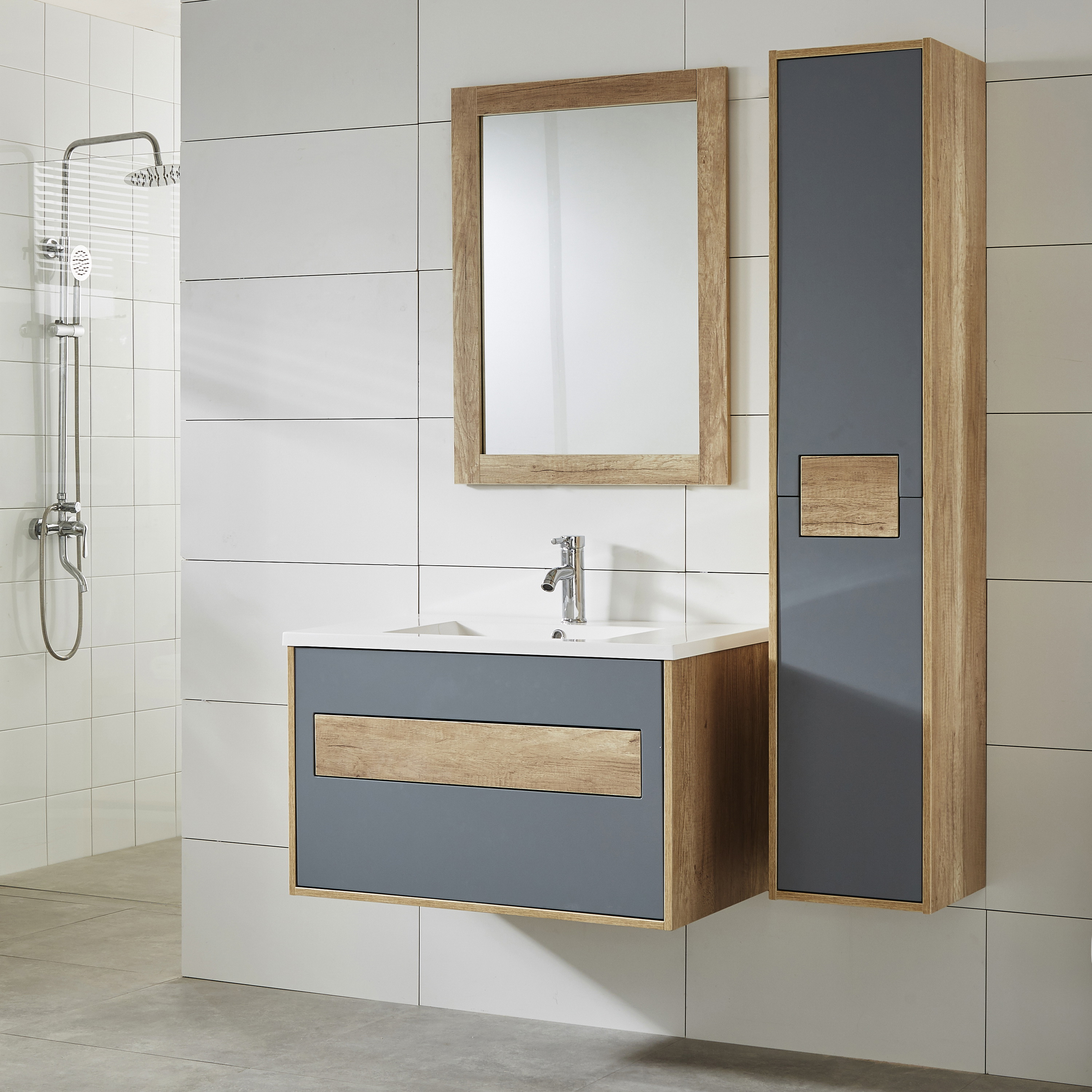 New Design Malerei und Melamin Moderne Badezimmer-Schrank mit Basin