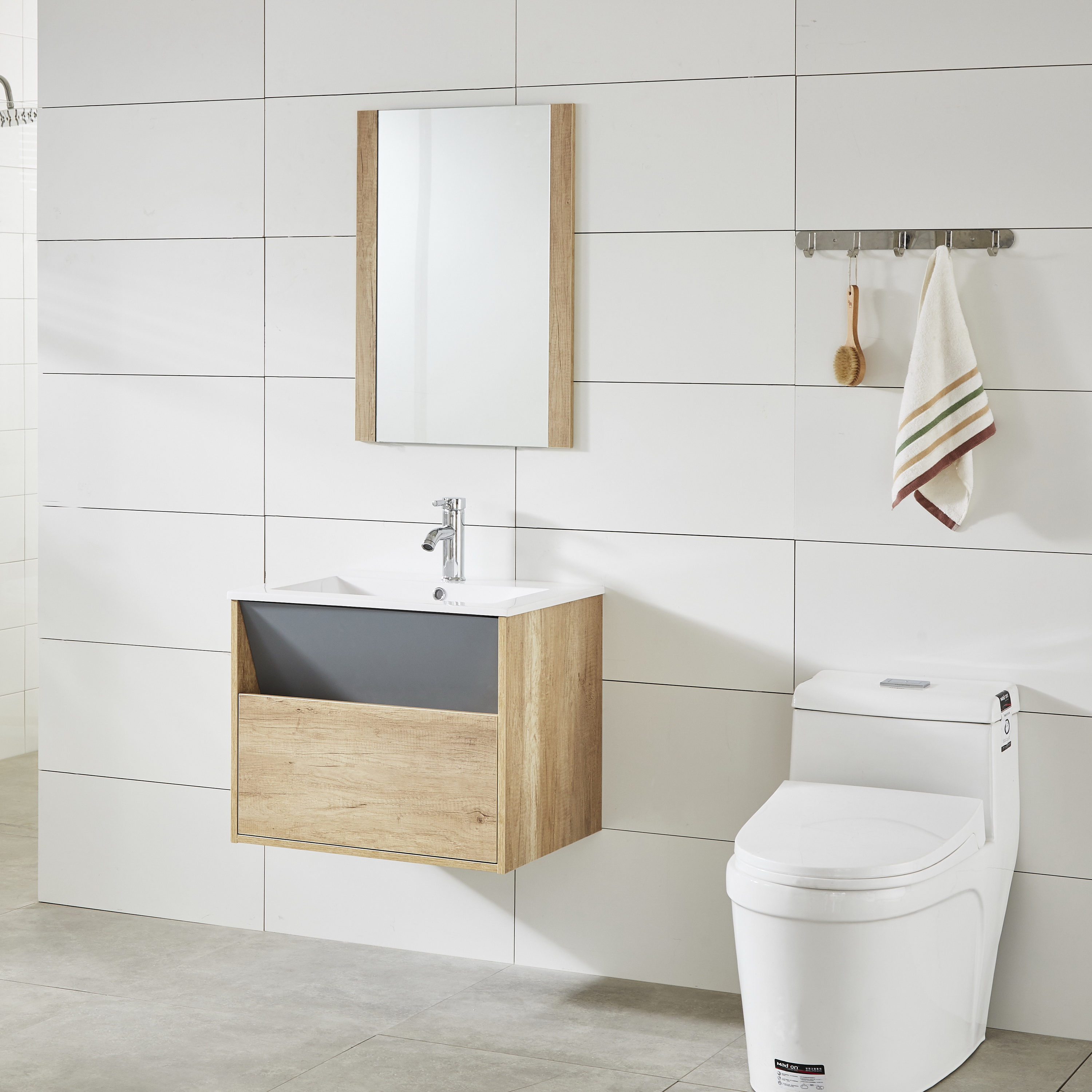 New Design Malerei und Melamin Moderne Badezimmer-Schrank mit Basin