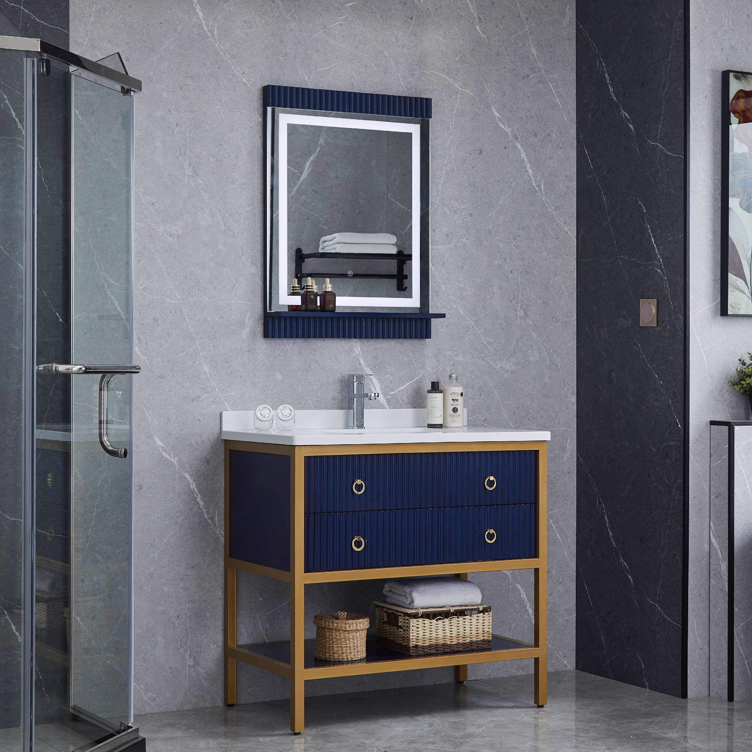 Puderraum Ideen Blaue Eitelkeit : Blaue Marmor Eitelkeit Tablett Bad